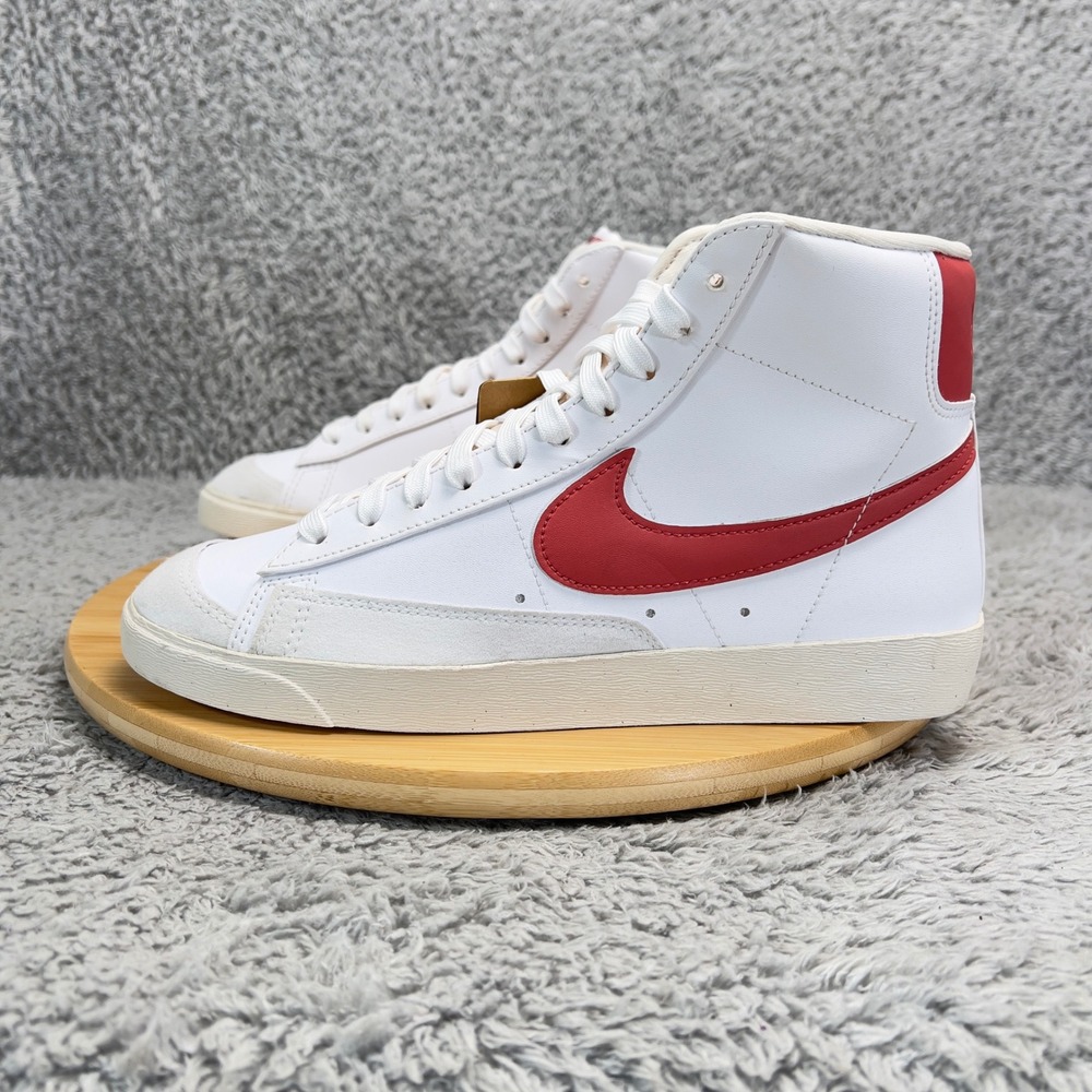 Nike Blazer Mid 77 Next Nature Womens 9.5 White Adobe Red FZ3626-100 Sneakers